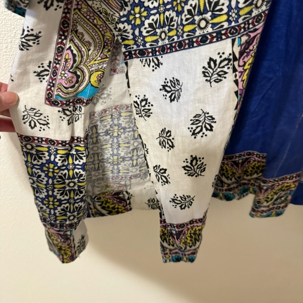 Chico’s Patchwork Linen Duster Kimono Jacket Mult… - image 6